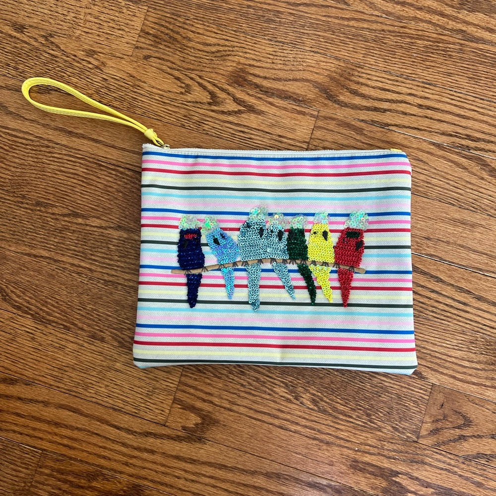 Talbots Multicolor Striped Cosmetic Bag